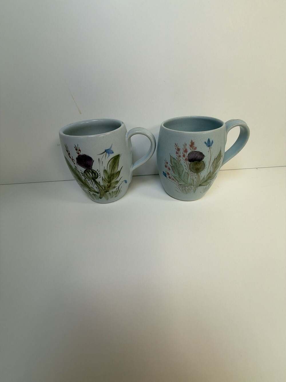 Set of 2 Vintage Buchan Thistleware Stoneware Mugs, 255/10, Made in Scotland